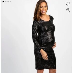 Pinkblush Maternity Sequin Dress Black